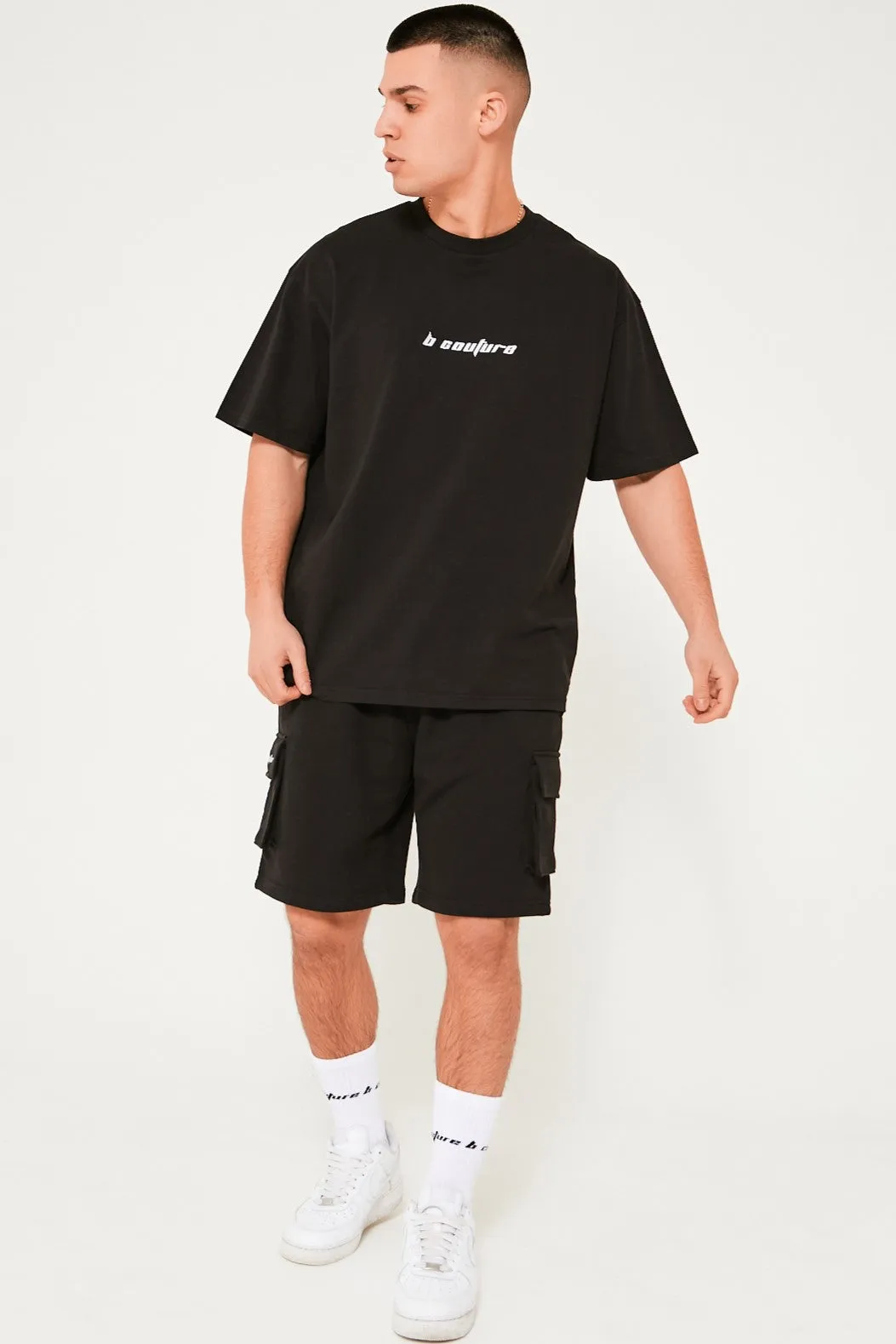 Acton T-Shirt & Cargo Short Set - Black