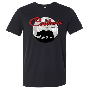 California Republic Full Moon Bear Asst Colors Mens Lightweight Fitted T-Shirt/tee