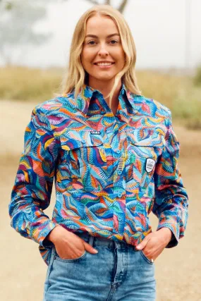 Women's Snazzy Full Button Long Sleeve Work Shirt